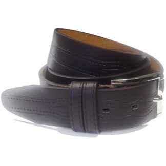Accessory Mens Drew Western Embossed Leather Belt in Brown / XL (40" - 44") - Tokyo Laundry
