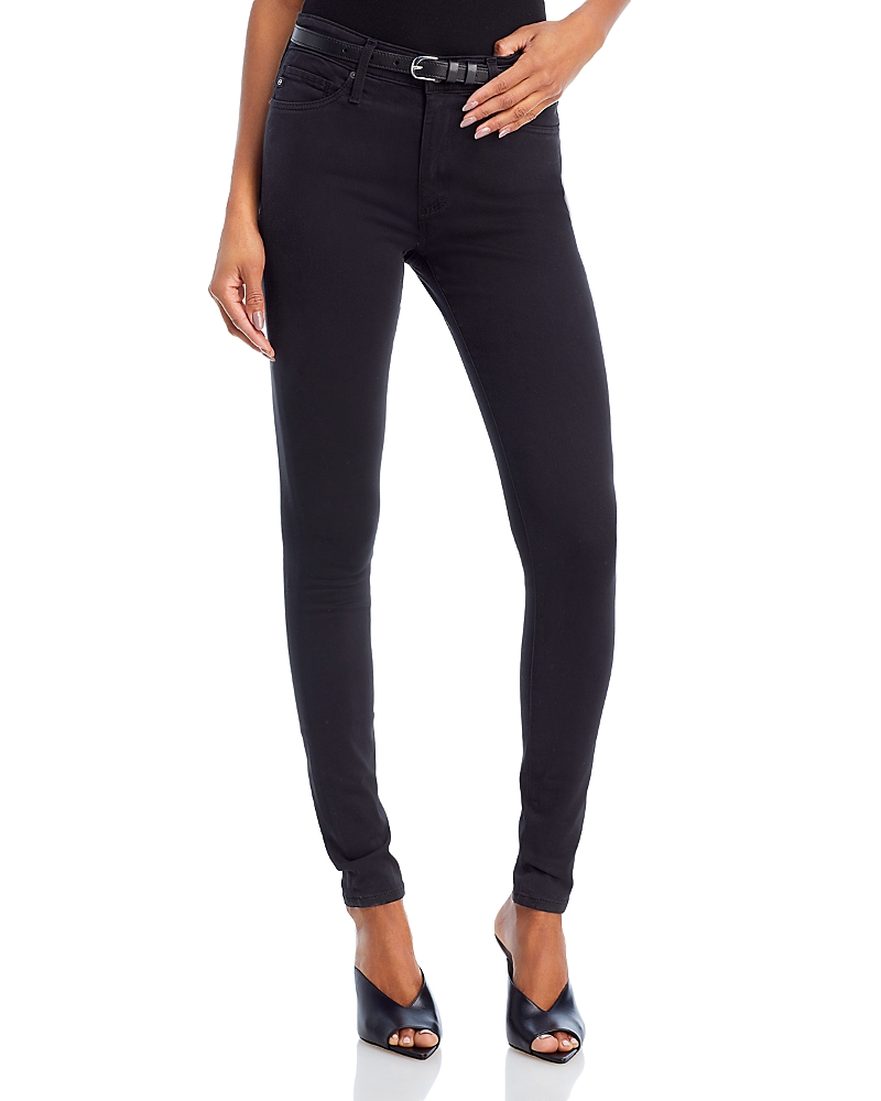 Ag Farrah High-Rise Sateen Skinny Jeans in Black