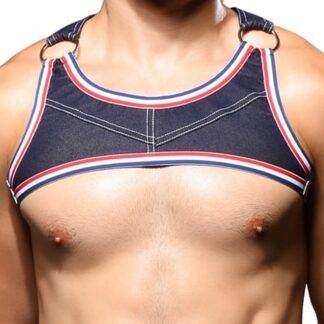 Andrew Christian Stretch Denim Harness - Indigo Blue
