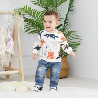 Baby Boy/Girl Basic Ripped Denim Jeans