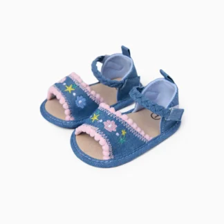 Baby/Toddler Girl Bohemia Tasseled Flower Embroidered Denim Canvas Velcro Pre-walker Shoes
