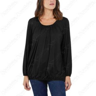 Chic Ruched Neck Loose Fit Jersey Top | Wowcher