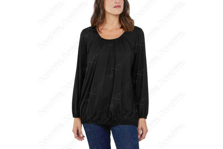 Chic Ruched Neck Loose Fit Jersey Top | Wowcher