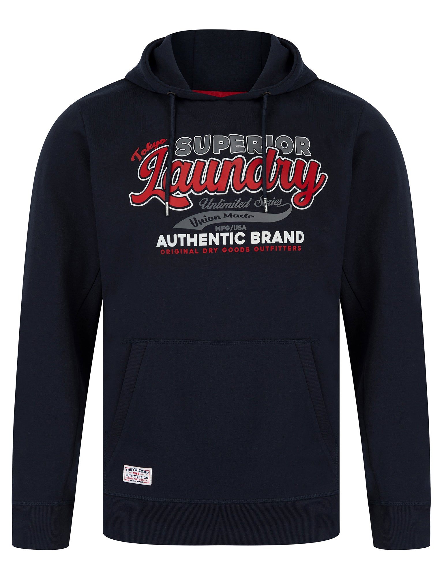 Hoodies / Sweatshirts Clarence Graphic Motif Brushback Fleece Pullover Hoodie in Sky Captain Navy / S - Tokyo Laundry
