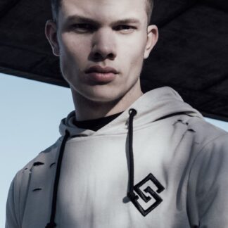 Hoodies / Sweatshirts St Dismas Pullover Hoodie with Rips in Silver Cloud - Saint & Sinner / XS - Tokyo Laundry
