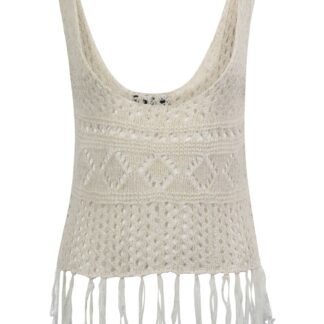 Jumpers Amara Reya Sienna white knitted vest / 8 - Tokyo Laundry