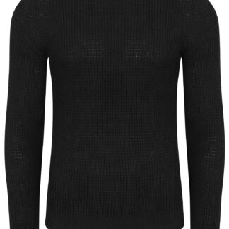 Jumpers Auldhome Waffle Knit Jumper in Black - Kensington Eastside / XL - Tokyo Laundry