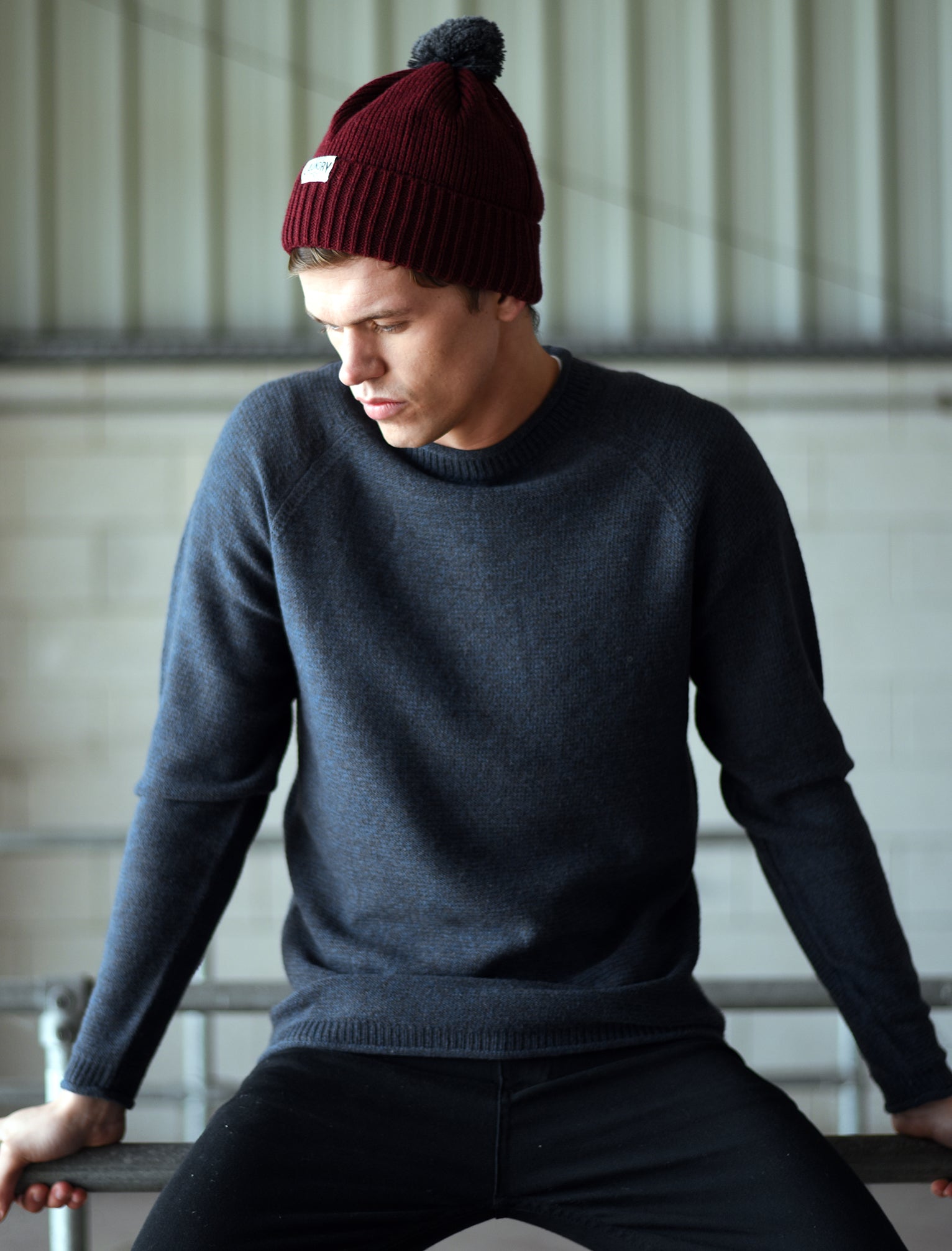 Jumpers Brando Knitted Jumper in Charcoal / Dark Denim / XXL - Tokyo Laundry