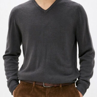 Jumpers Silvo Soft Cashmillon V Neck Jumper In Ebony Grey - Kensington Eastside / M - Tokyo Laundry