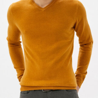 Jumpers Silvo Soft Cashmillon V Neck Jumper In Mustard - Kensington Eastside / M - Tokyo Laundry