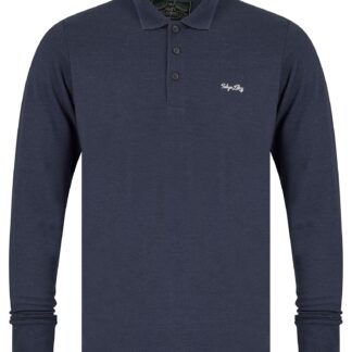 Long Sleeve Tops Cosenza Long Sleeve Polo Shirt in Mood Indigo Marl / S - Tokyo Laundry