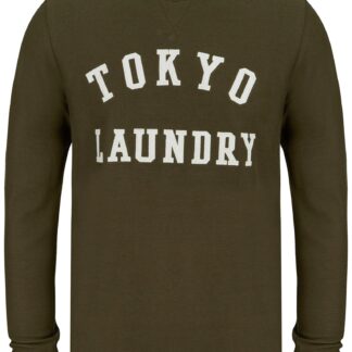 Long Sleeve Tops Norsk Felt Applique Loop Back Cotton Long Sleeve Top In Green Leaf / S - Tokyo Laundry
