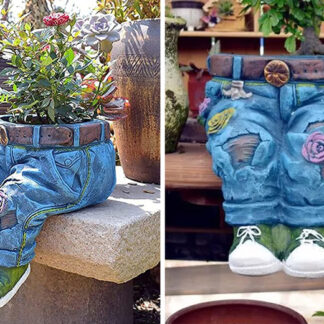 Novelty Denim Pants Flower Pot - 2 Styles! | Wowcher