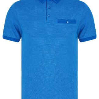 Polo Shirts Bardell Cotton Jacquard Polo Shirt with Chest Pocket In Cobalt Skydiver - Kensington Eastside / S - Tokyo Laundry