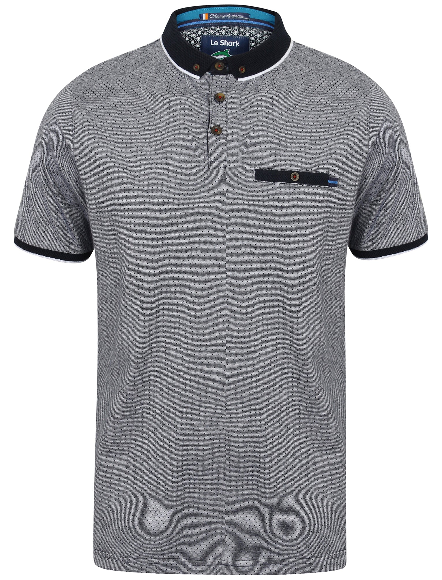 Polo Shirts Elgood Feeder Stripe Jersey Polo Shirt in True Navy - Le Shark / S - Tokyo Laundry