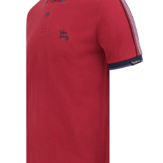 Polo Shirts Finley Point 2 Cotton Piqué Polo Shirt with Tape Detail In Rio Red / S - Tokyo Laundry