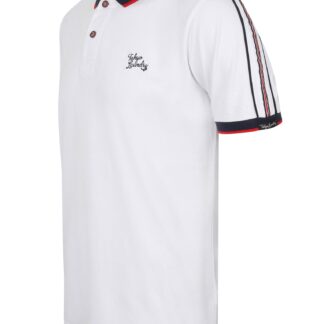 Polo Shirts Finley Point Cotton Polo Shirt with Tape Detail In Bright White / S - Tokyo Laundry