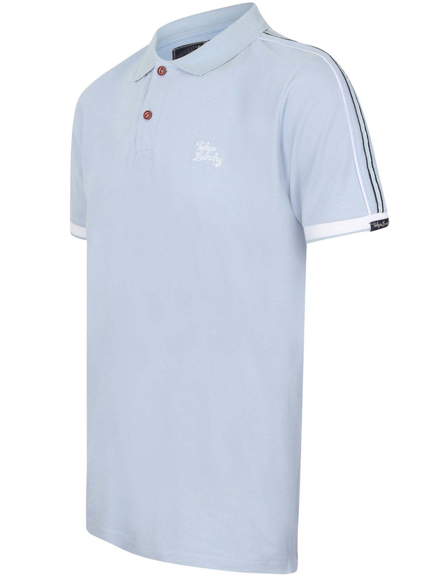 Polo Shirts Finley Point Cotton Polo Shirt with Tape Detail In Kentucky Blue / S - Tokyo Laundry