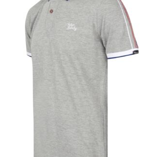 Polo Shirts Finley Point Cotton Polo Shirt with Tape Detail In Light Grey Marl / S - Tokyo Laundry