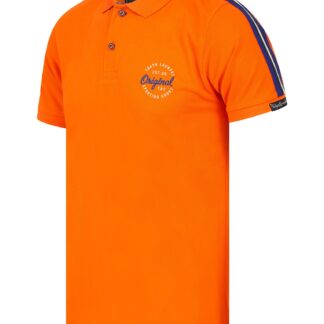 Polo Shirts Linton Cotton Pique Polo Shirt in Golden Poppy Orange / S - Tokyo Laundry