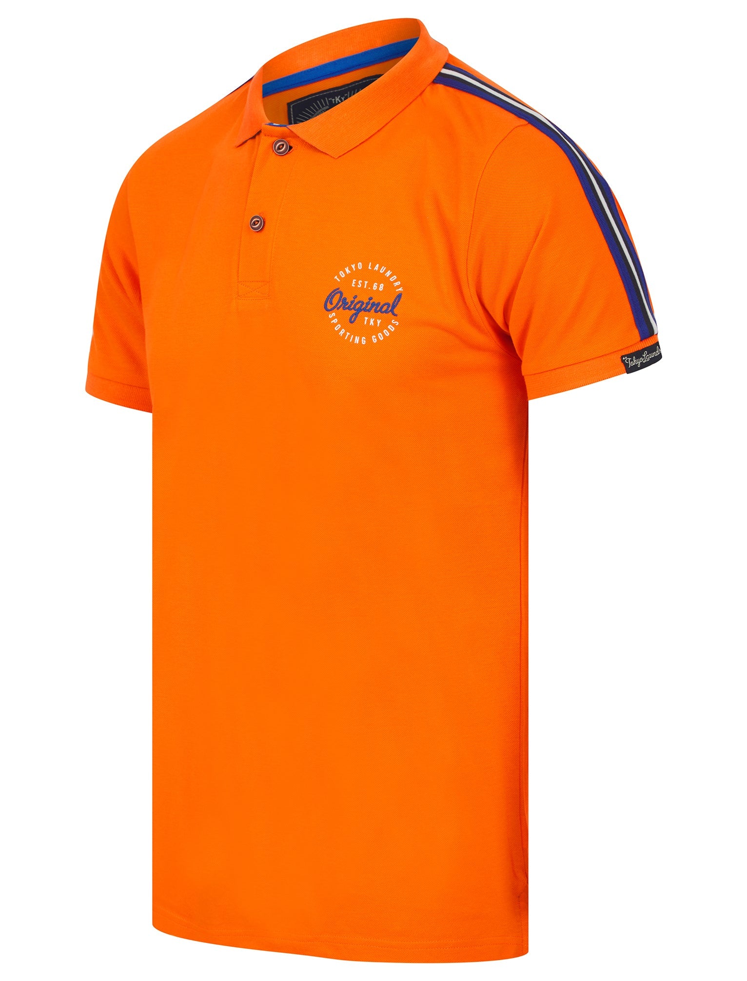 Polo Shirts Linton Cotton Pique Polo Shirt in Golden Poppy Orange / S - Tokyo Laundry