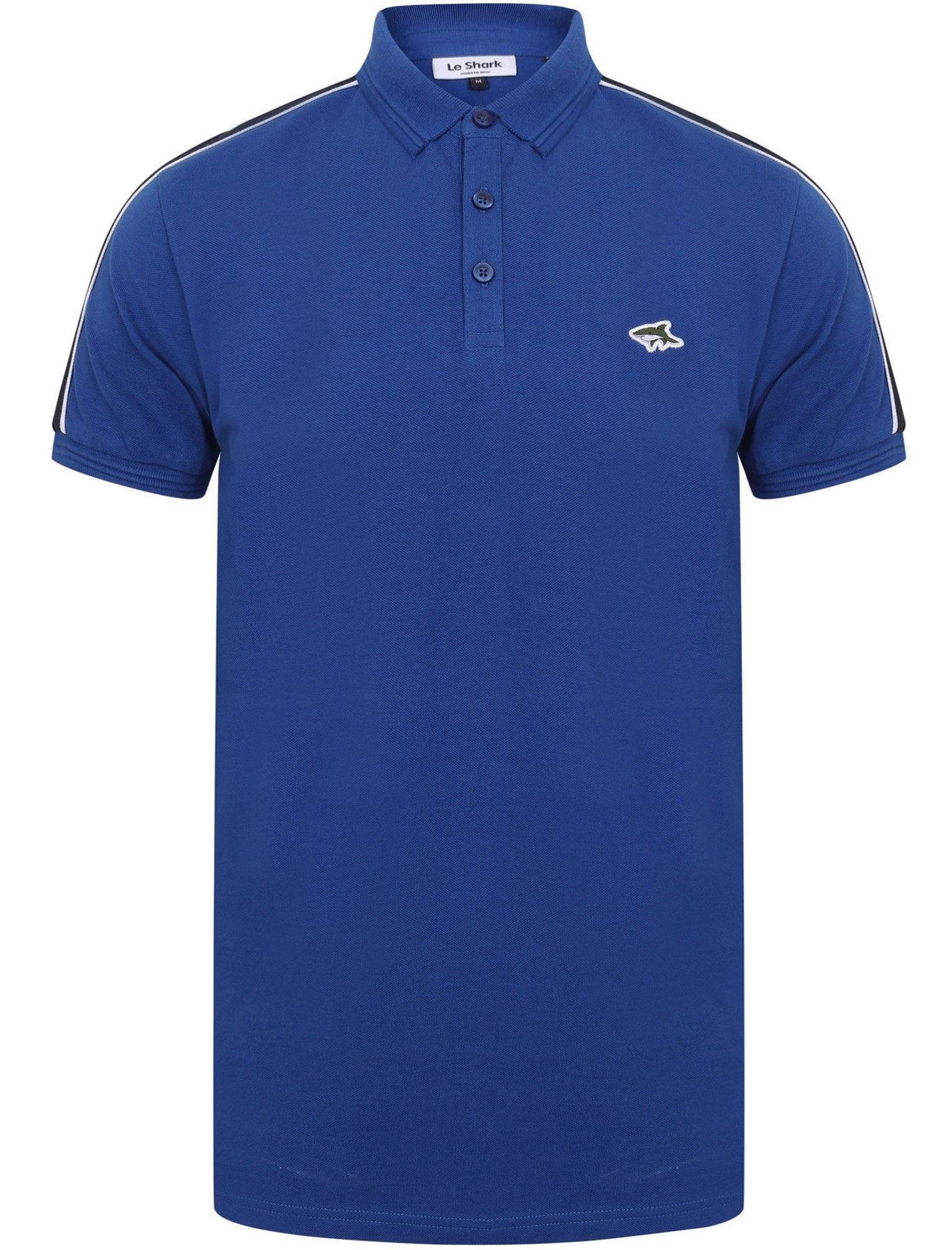 Polo Shirts Mackennal Cotton Pique Polo Shirt with Sleeve Panels In Sea Surf Blue - Le Shark / S - Tokyo Laundry