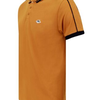 Polo Shirts Maples 2 Cotton Pique Polo Shirt with Tipping In Buckthorn Brown - Le Shark / S - Tokyo Laundry