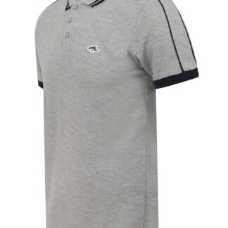 Polo Shirts Maples 2 Cotton Pique Polo Shirt with Tipping In Light Grey Marl - Le Shark / S - Tokyo Laundry