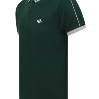 Polo Shirts Maples 2 Cotton Pique Polo Shirt with Tipping In Pine Grove - Le Shark / S - Tokyo Laundry