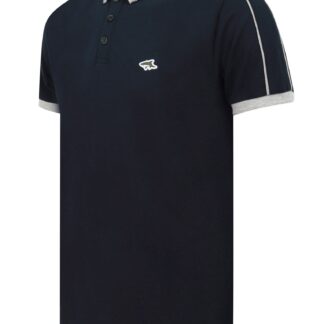 Polo Shirts Maples 2 Cotton Pique Polo Shirt with Tipping In Sky Captain Navy - Le Shark / S - Tokyo Laundry