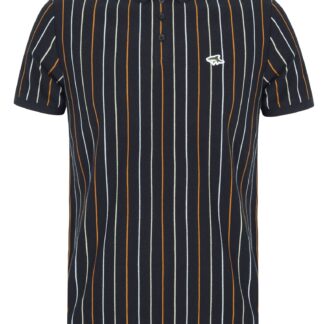 Polo Shirts Norwood Pinstripe Cotton Pique Polo Shirt In Sky Captain Navy - Le Shark / S - Tokyo Laundry