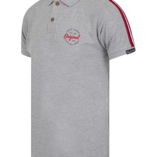 Polo Shirts Tape Cotton Pique Polo Shirt in Light Grey Marl / S - Tokyo Laundry