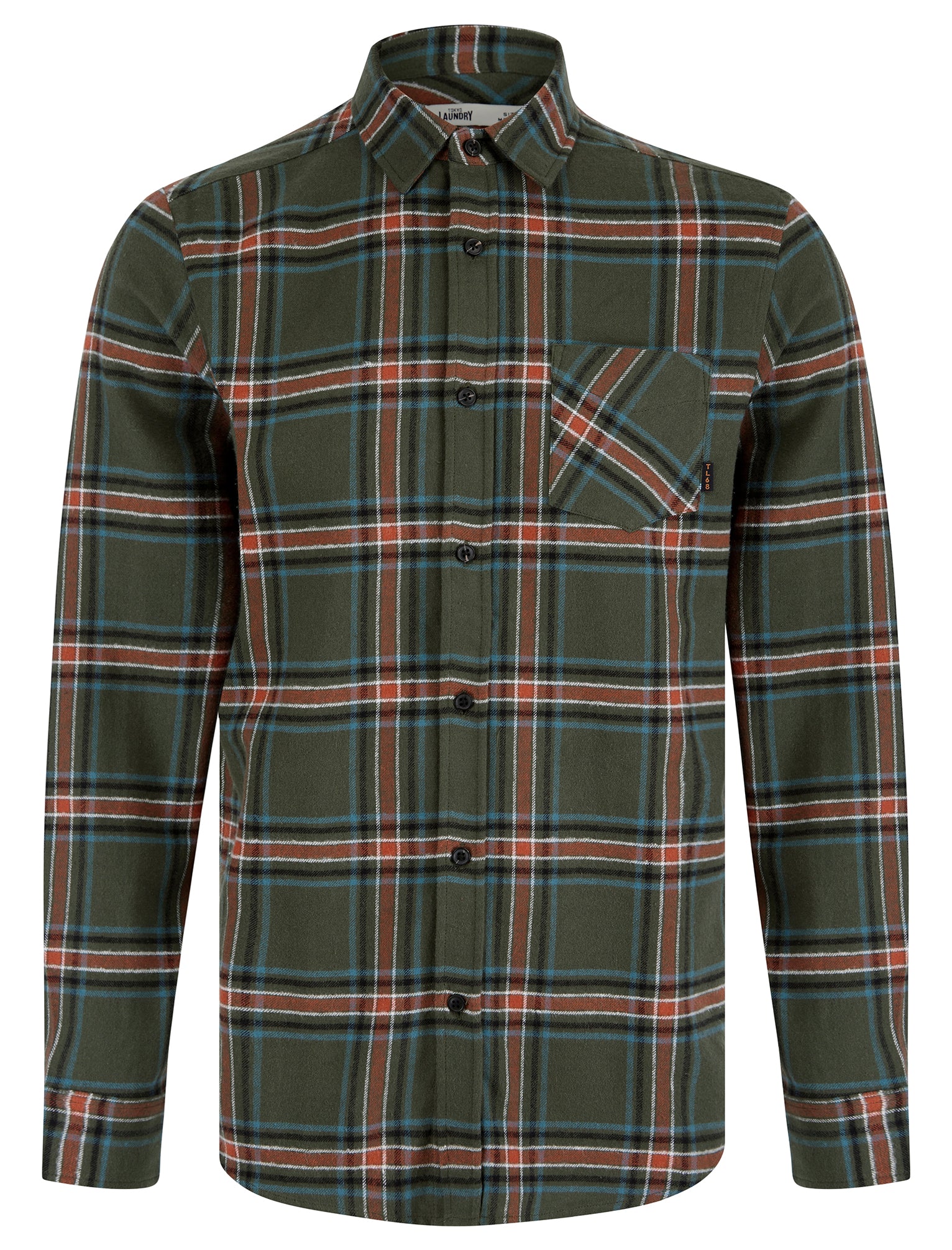 Shirts Aberavon Yarn Dyed Checked Cotton Flannel Shirt in Deep Depths Green / S - Tokyo Laundry