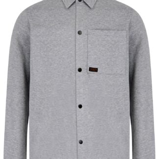 Shirts Commander Brushback Fleece Overshirt Jacket in Light Grey Marl / S - Tokyo Laundry