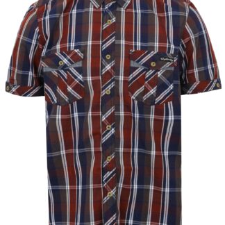 Shirts Santos Short Sleeve Checked Shirt in Red Mahogany / S - Tokyo Laundry