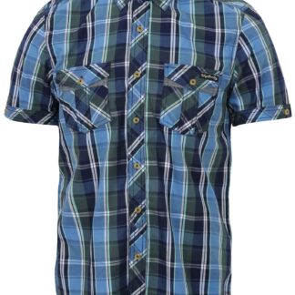 Shirts Santos Short Sleeve Checked Shirt in Riviera Blue / S - Tokyo Laundry