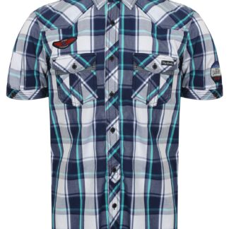 Shirts Toronto Short Sleeve Checked Shirt in Baltic Green / S - Tokyo Laundry