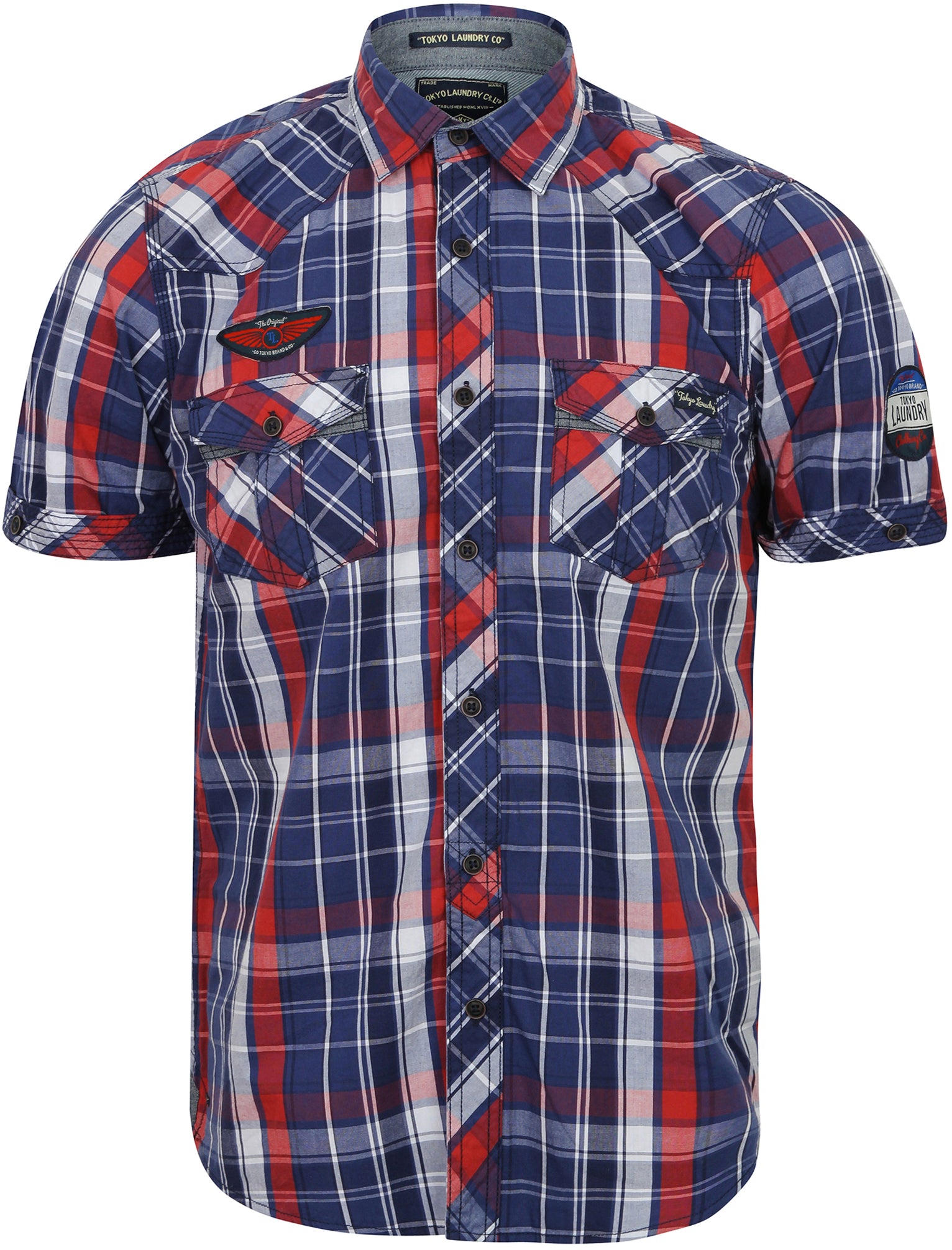 Shirts Toronto Short Sleeve Checked Shirt in Earth Red / S - Tokyo Laundry