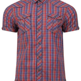 Shirts Uxbridge Short Sleeve Checked Shirt in Red / Blue / S - Tokyo Laundry