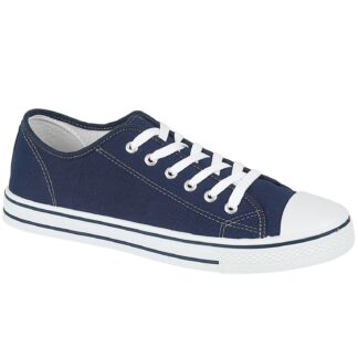 Shoes Womens Baltimore Low Top Lace Up Canvas Trainers In Navy / UK 3 - Tokyo Laundry