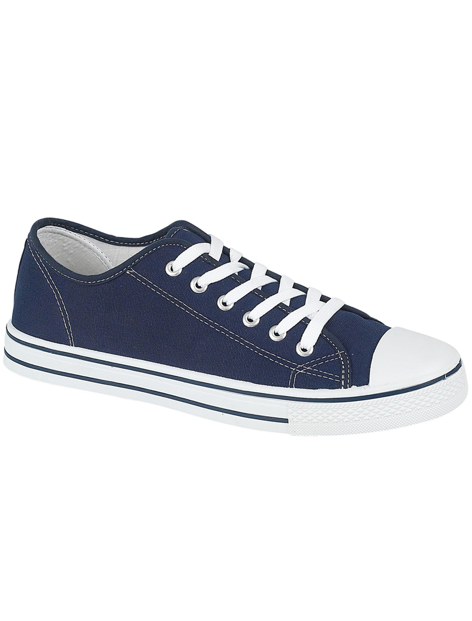 Shoes Womens Baltimore Low Top Lace Up Canvas Trainers In Navy / UK 3 - Tokyo Laundry