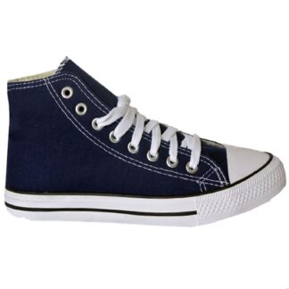 Shoes Womens Clara Lace up Canvas Hi Top Trainers in Navy / UK 3 - Tokyo Laundry
