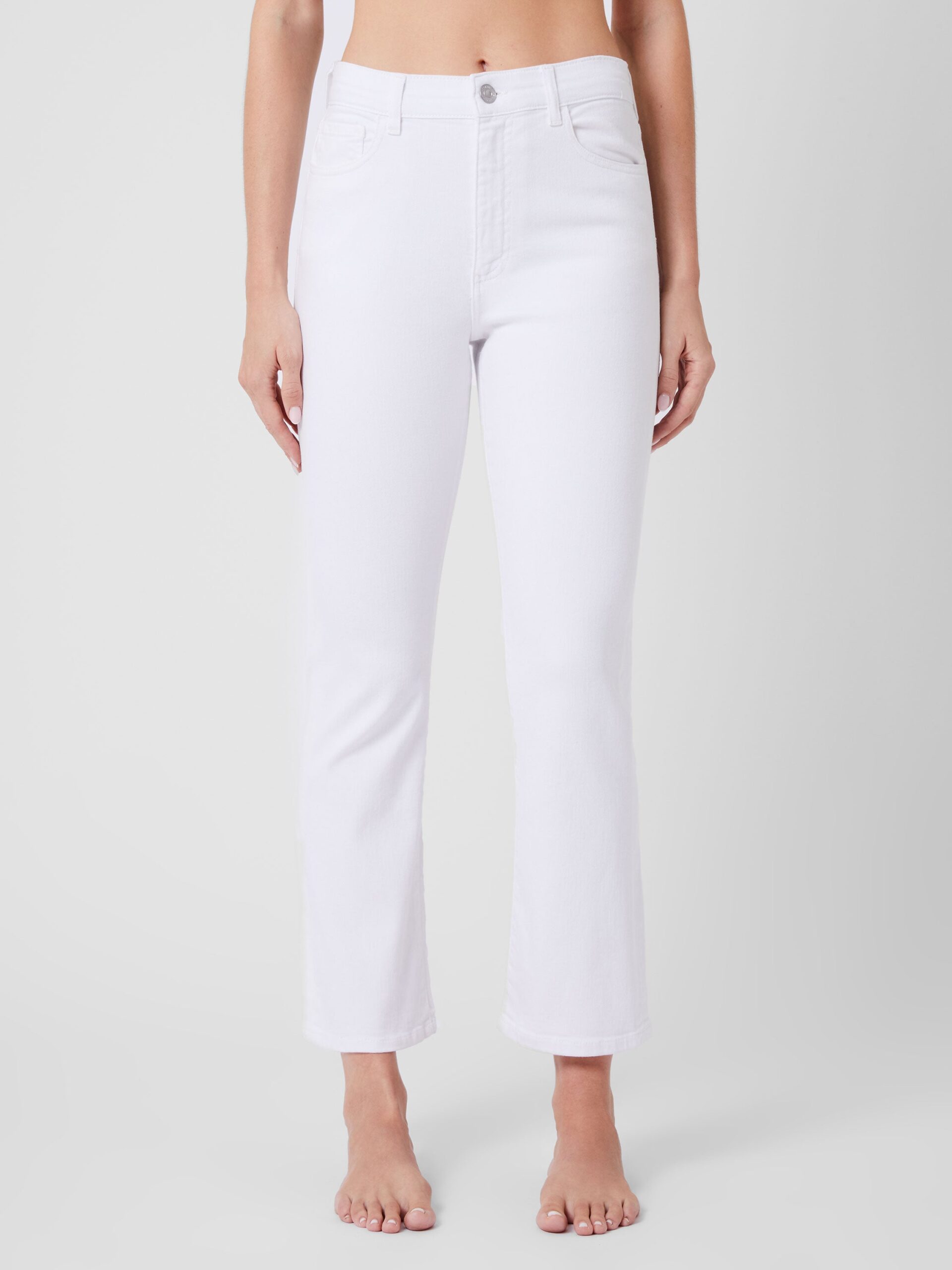 Stretch Denim Bootcut Ankle Length Jeans 30 Inch White