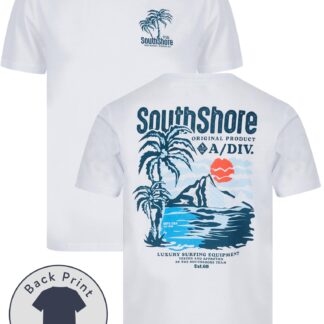 T-Shirts Bramley Reverse Print Motif Cotton Jersey T-Shirt in Bright White - South Shore / S - Tokyo Laundry