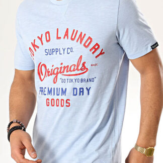 T-Shirts Breakstone 2 Motif Print Cotton Slub T-Shirt In Kentucky Blue / S - Tokyo Laundry