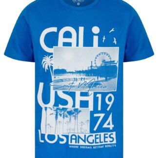 T-Shirts Cali Dreams Motif Cotton Jersey T-Shirt in French Blue - South Shore / S - Tokyo Laundry