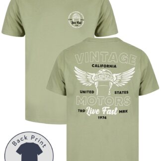 T-Shirts Cali Motors Back Print Motif Cotton Jersey T-Shirt in Seagrass - South Shore / S - Tokyo Laundry