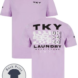 T-Shirts Checkmate Motif Cotton Jersey T-Shirt in Lilac Breeze / S - Tokyo Laundry
