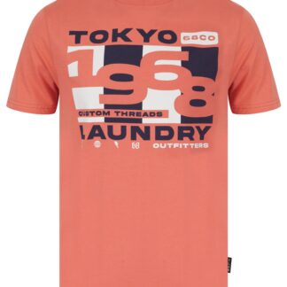 T-Shirts Control Motif Cotton Jersey T-Shirt in Faded Peach / S - Tokyo Laundry