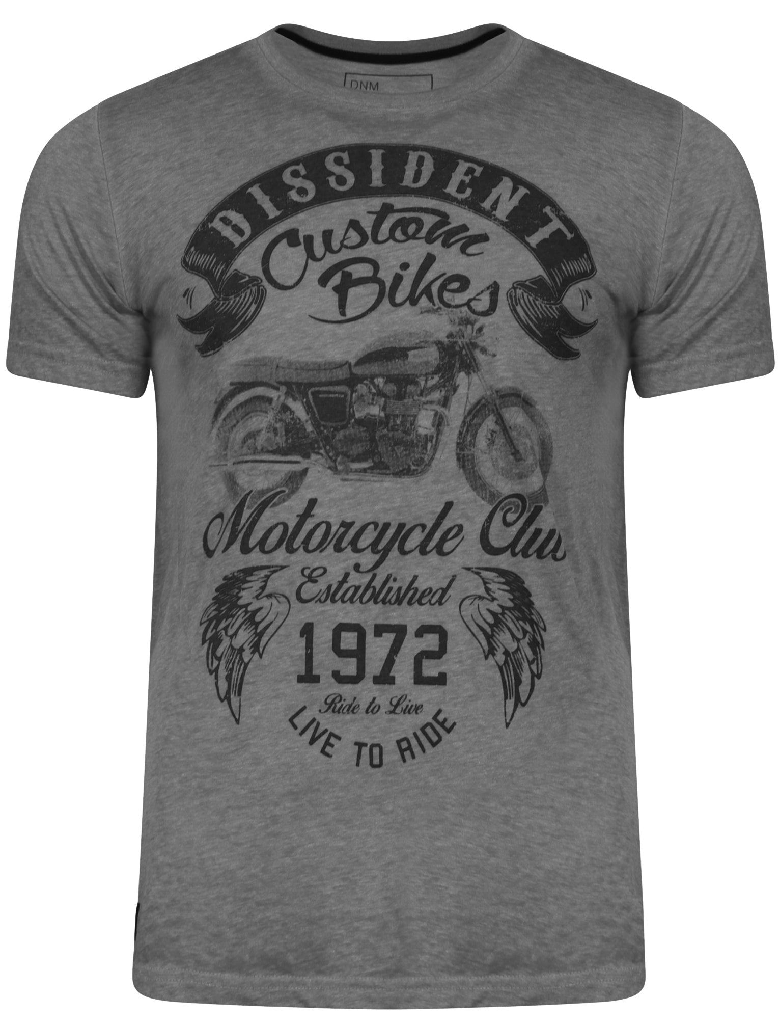 T-Shirts Disburn Motif Burnout T-Shirt in Asphalt - Dissident / S - Tokyo Laundry
